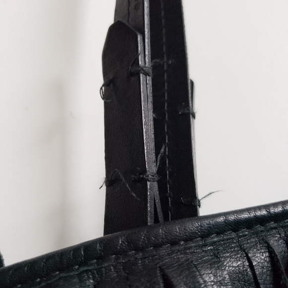 Zara | Leather Shoulder Bag with Fringe - Picture 11 of 16